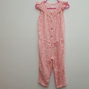 Cherokee Floral-print ruffled sleeve romper, 18mos